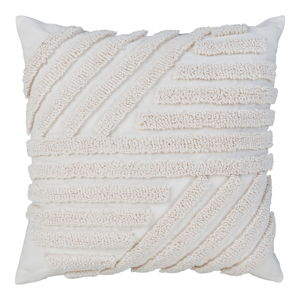 Coussin Albany blanc motif relief