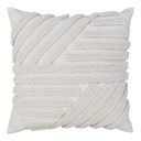 Coussin Albany blanc motif relief
