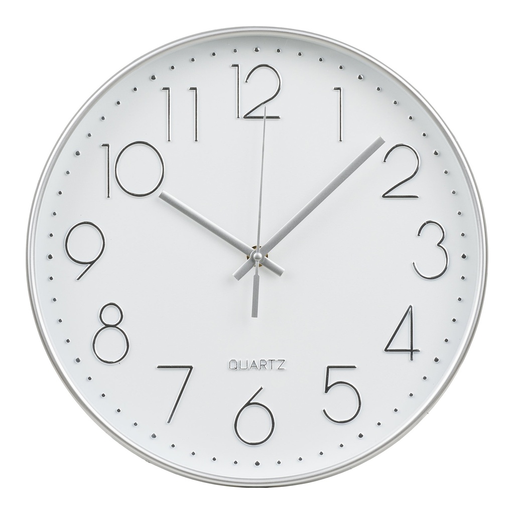 Horloge murale Lalibela grise et blanche