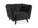 Fauteuil design carré Castello en velours matelassé