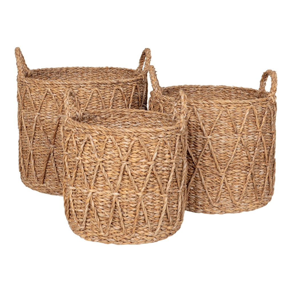 Paniers Krabi en jonc de mer - lot de 3 