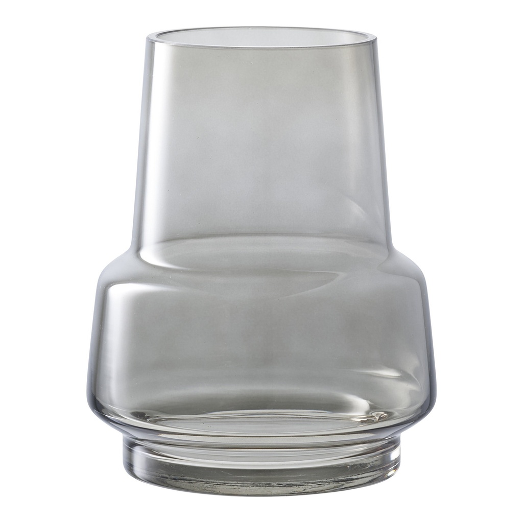 Vase en verre gris fumé