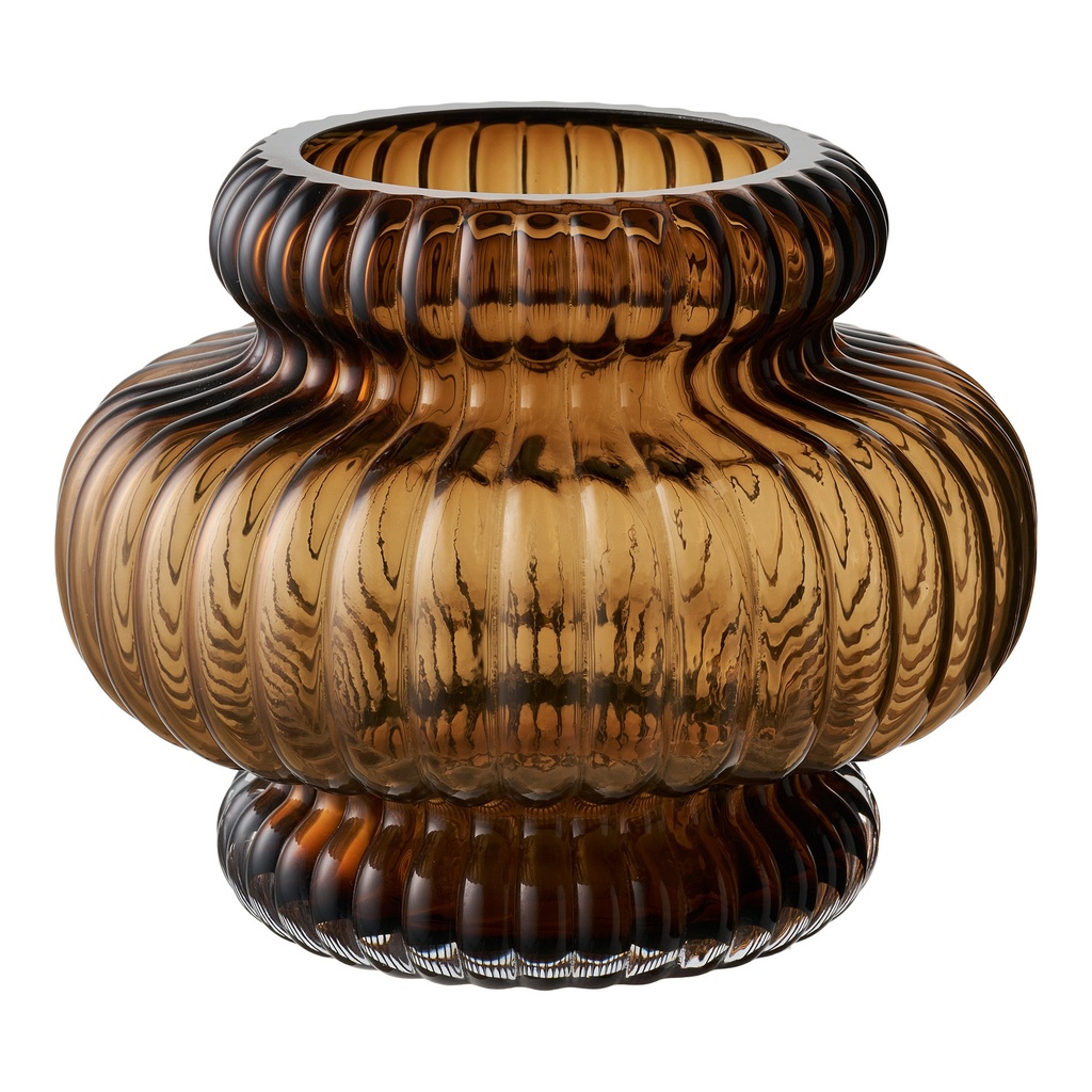 Vase vintage en verre soufflé marron