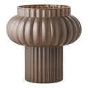 Vase cannelé en verre soufflé marron
