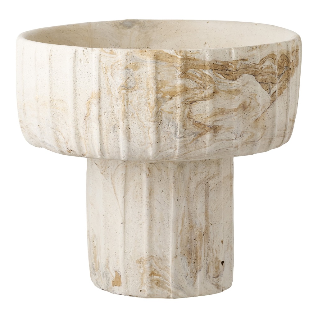 Vase en ciment marbré beige