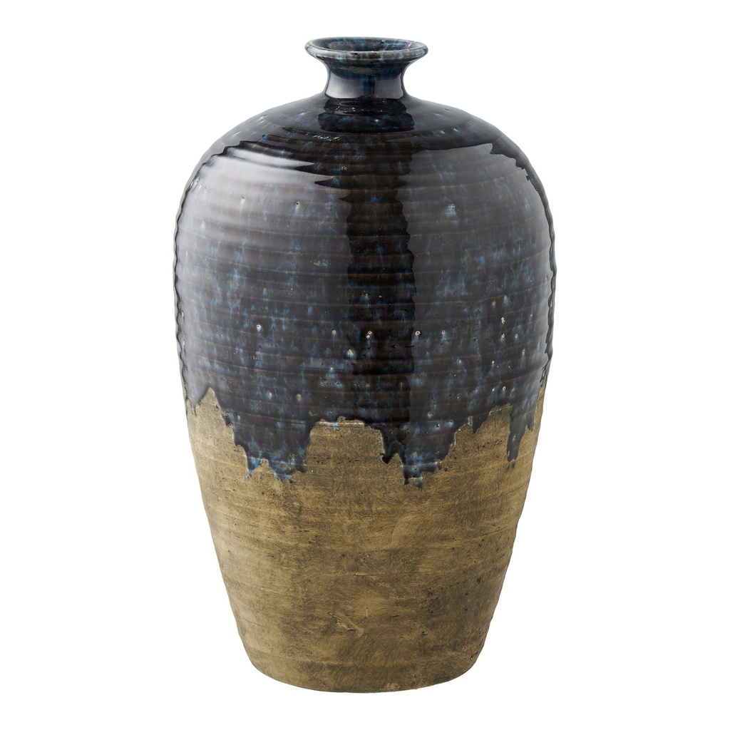 Vase en céramique bleu foncé