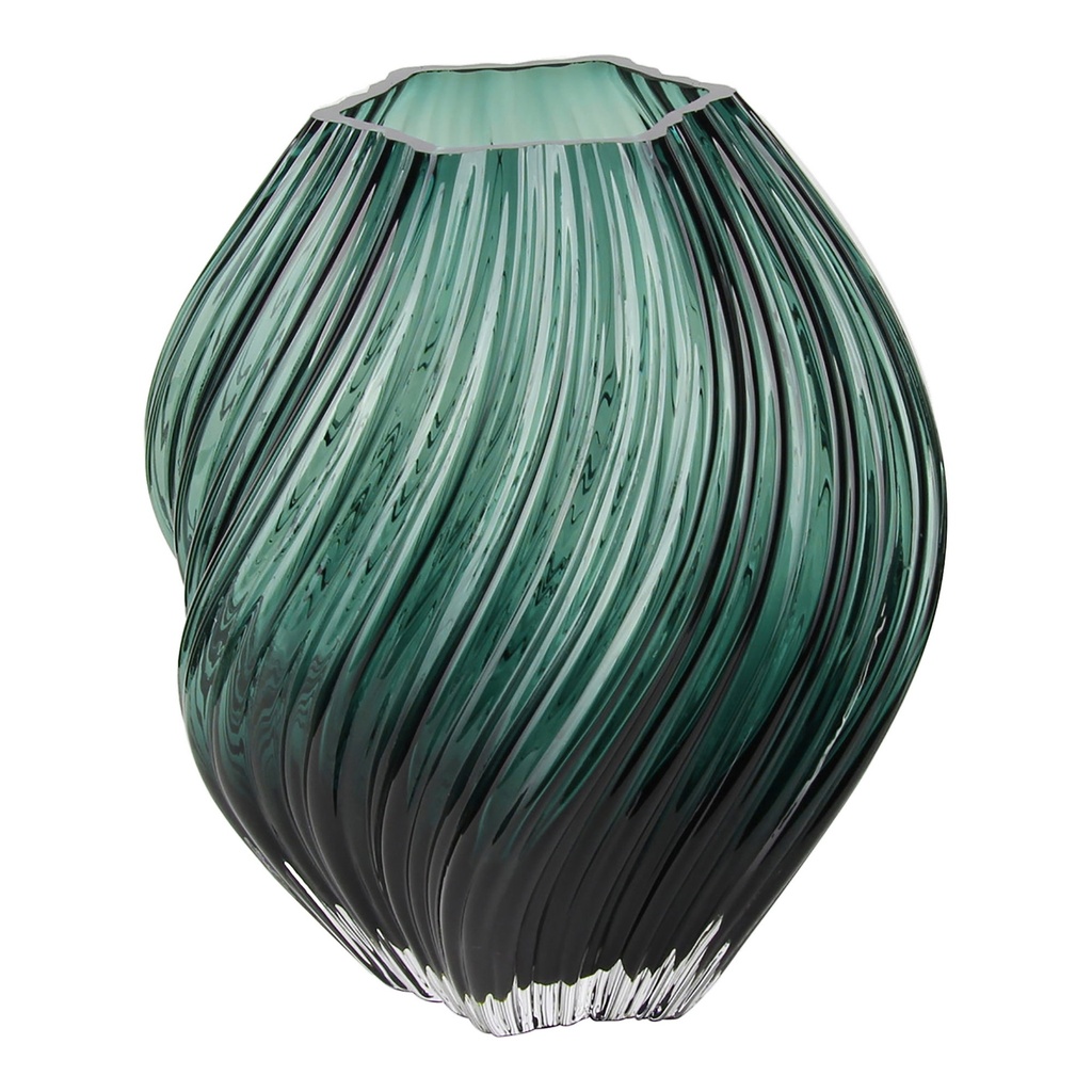 Vase ondulé en verre soufflé 