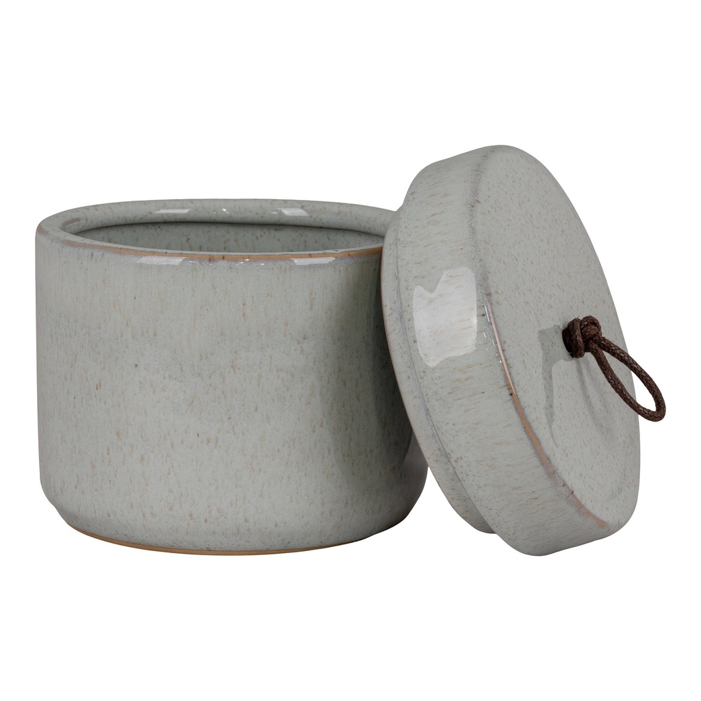 Pot à couvercle en grès 