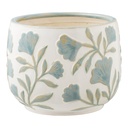 Pot à fleurs motifs fleuris en céramique 