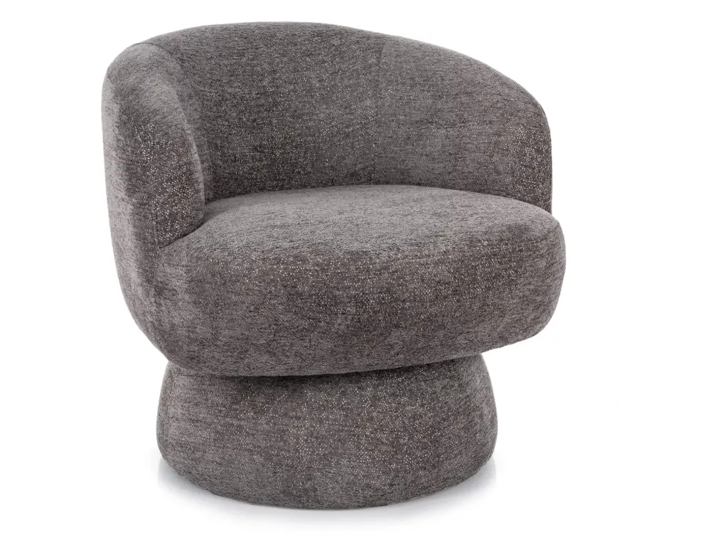 Fauteuil pivotant Cosmic de style contemporain/design organique en tissu Raven