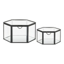 Boîtes en verre et métal noir - lot de 2