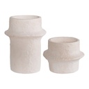 Bougeoirs cylindre en ciment blanc 