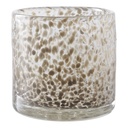 Bougeoir en verre marron soufflé 