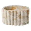 Porte-bougie chauffe-plat en ciment beige/marron