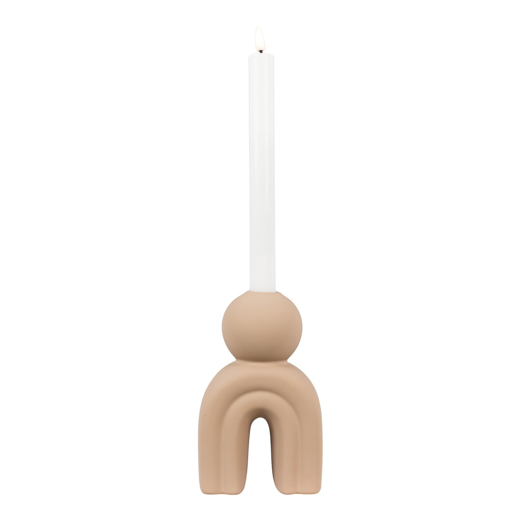 Bougeoir en céramique marron