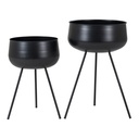 Pots de fleurs Ardola sur pieds en acier noir