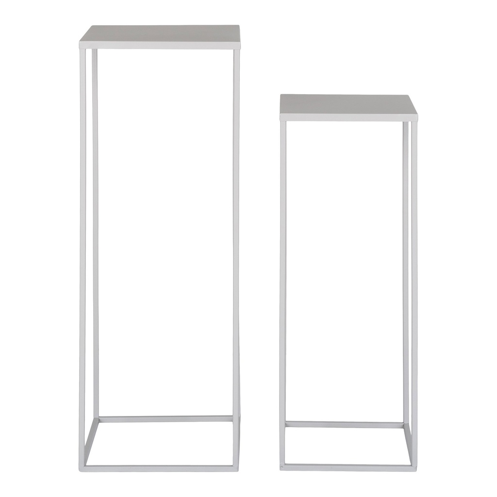 Support à fleurs Beja rectangle en acier gris 