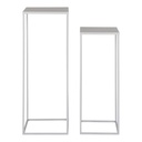 Support à fleurs Beja rectangle en acier gris 
