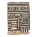 Plaid Adana avec motif géometriques et franges en coton 