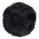 Coussin rond en peau d'agneau naturelle