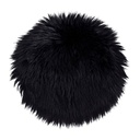 Coussin rond en cuir d'agneau artificiel
