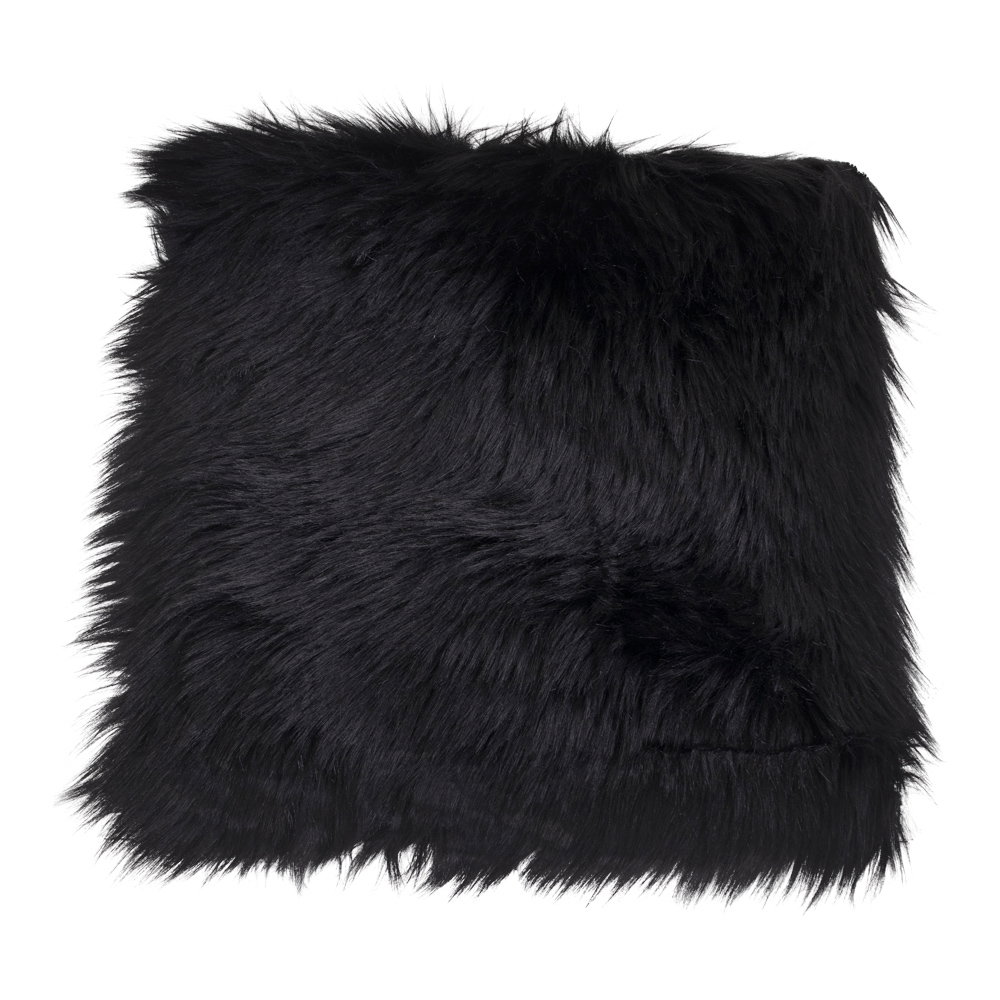 Coussin carré en cuir d'agneau artificiel