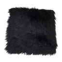 Coussin carré en cuir d'agneau artificiel