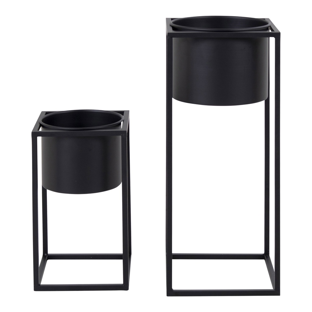 Pots de fleurs Marla en acier noir 