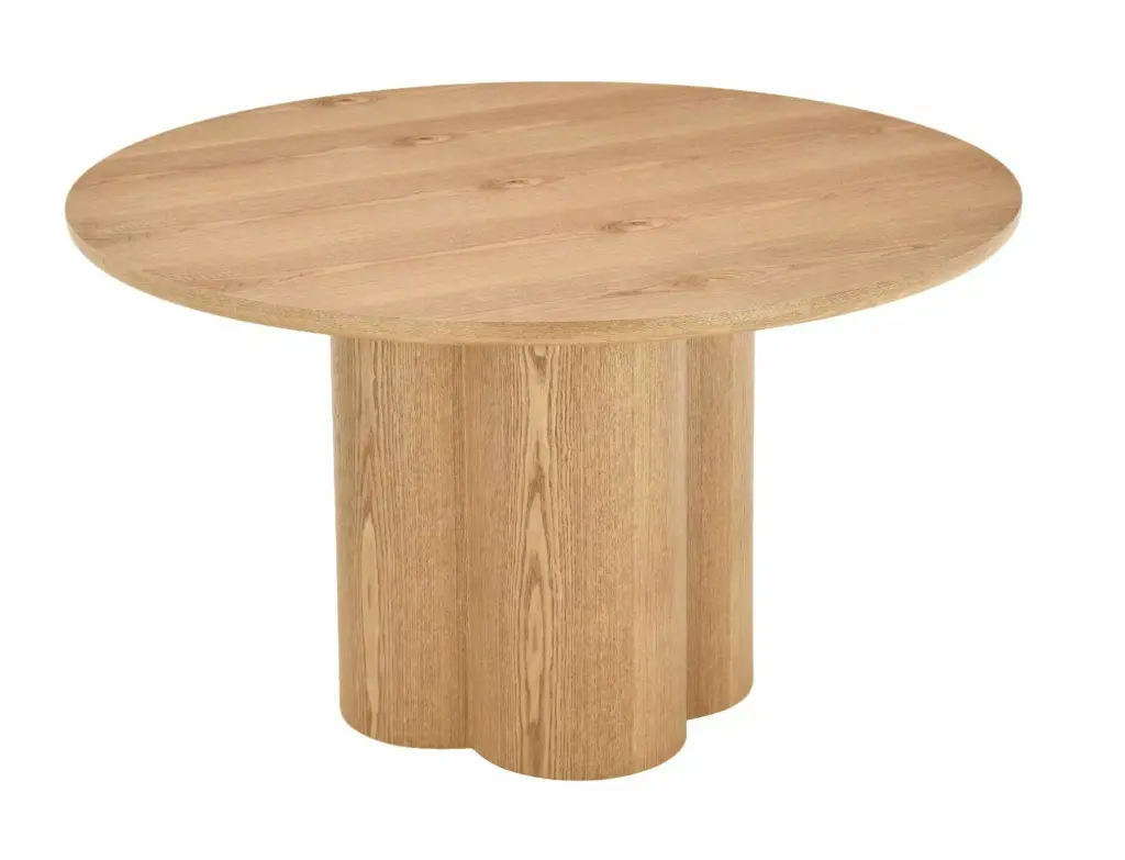 Table à manger ronde de style architectural Rosalia imitation bois