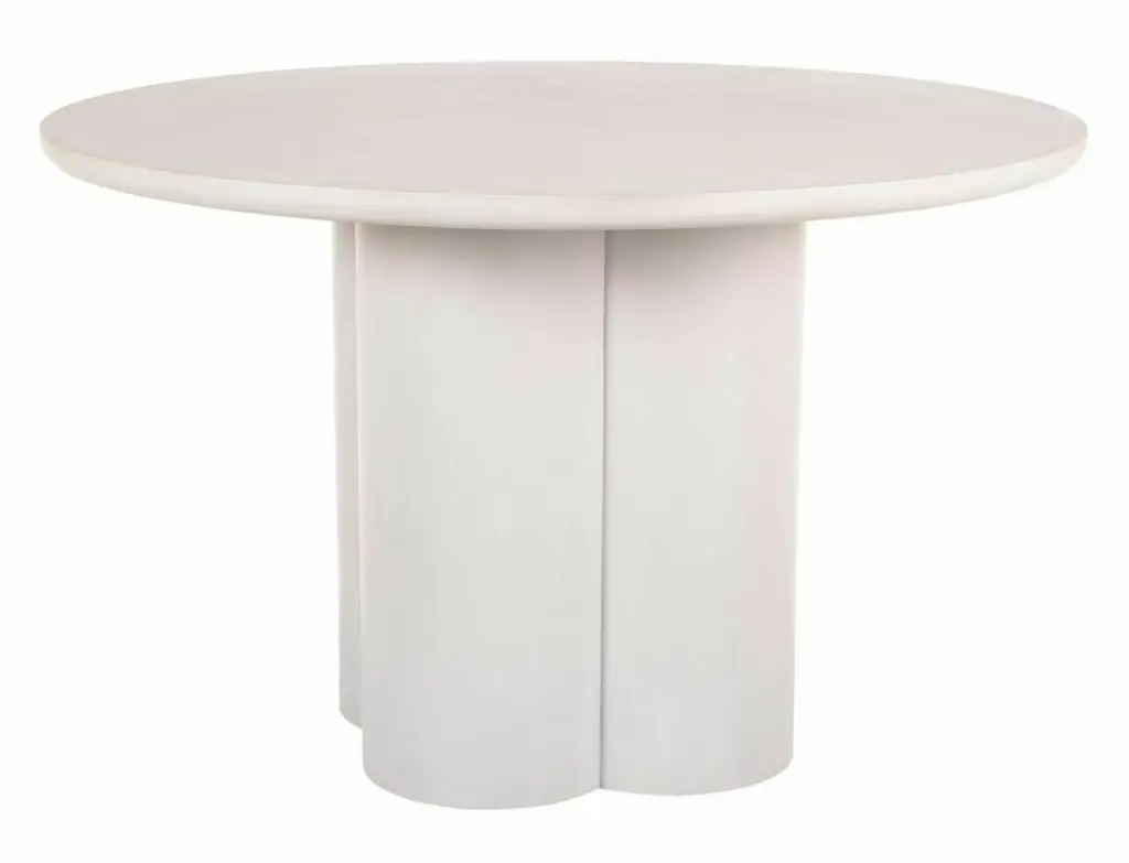 Table à manger ronde Rosalia style contemporain en microciment et MDF