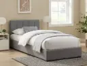Lit coffre 90x200 contemporain Montreal en tissu Raven