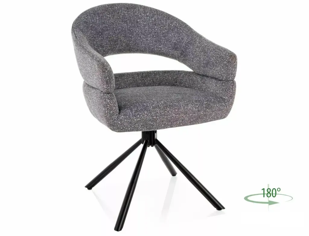 Chaise pivotante Borgo en tissu Leo et au dossier ajouré