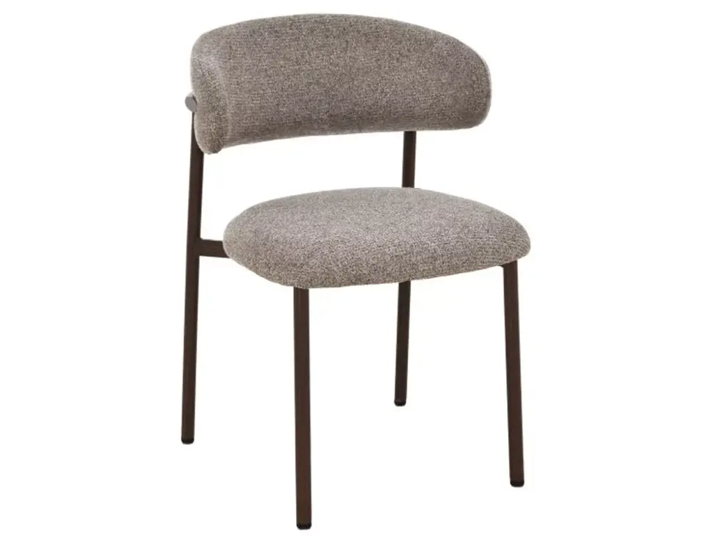 Chaise design Elton II - cadre en métal imitation noyer