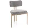 Chaise design Misaki - dossier incurvé et cadre en métal cachemire de style Japandi