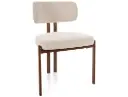 Chaise design Misaki - dossier incurvé et cadre en métal imitation noyer de style Japandi