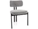 Chaise design Misaki - dossier incurvé et cadre en métal noir de style Japandi