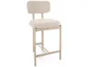 Chaise de bar design Misaki H-2 – dossier incurvé et cadre en métal couleur cachemire de style Japandi