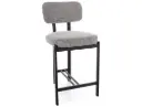 Chaise de bar design Misaki H-2 – dossier incurvé et cadre en métal noir de style Japandi