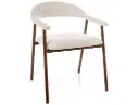 Chaise design Lagos D Raven – assise enveloppante et cadre métal imitation noyer d'inspiration Japandi