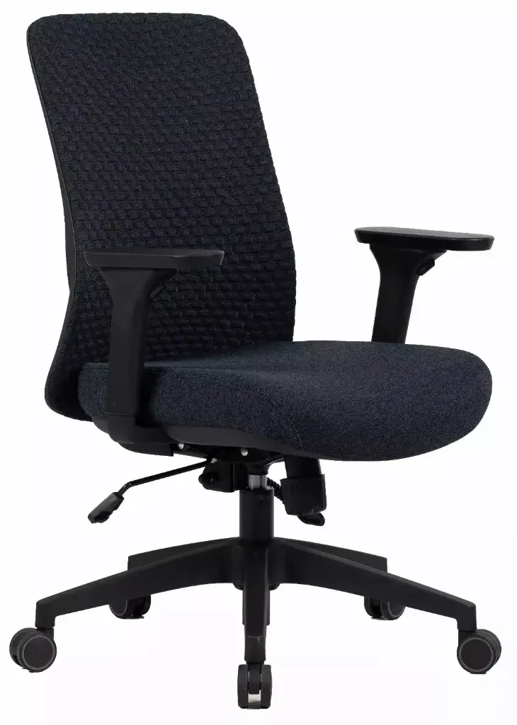 Chaise de bureau pivotante en tissu texturé Q-744