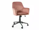 Fauteuil de bureau pivotant Q-886 à piètement en métal et assise en velours