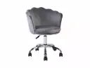 Fauteuil de bureau pivotant Rose à piètement chromé et dossier coquille en velours