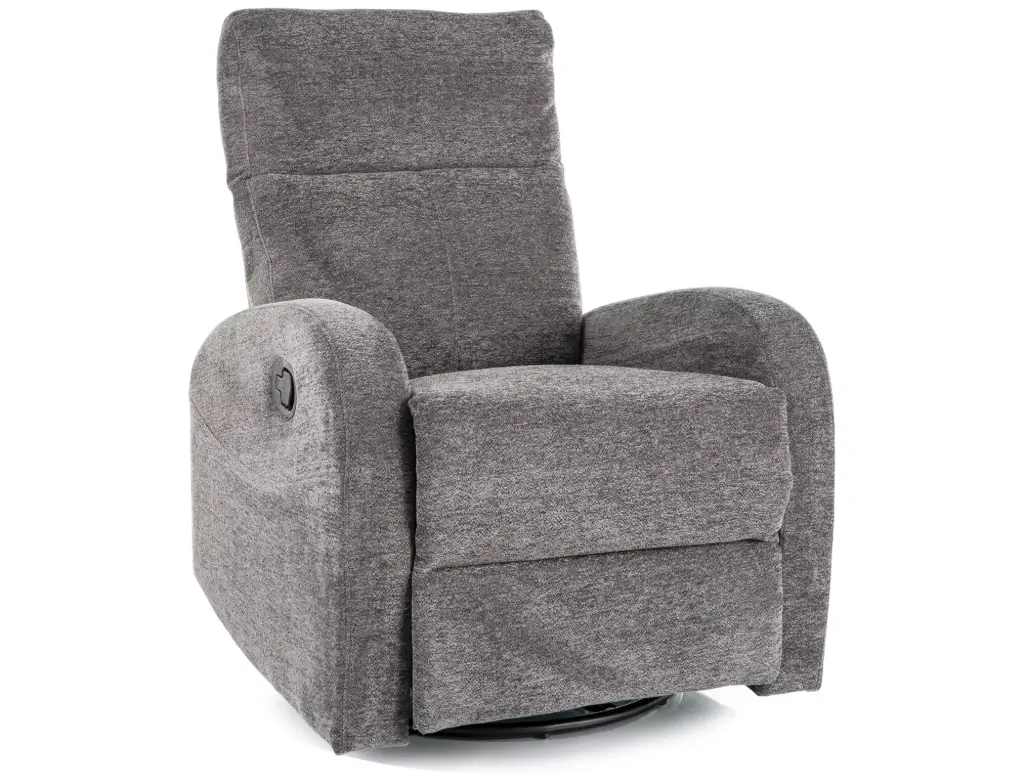 Fauteuil détente pivotant Olimp en tissu Raven avec fonction bascule