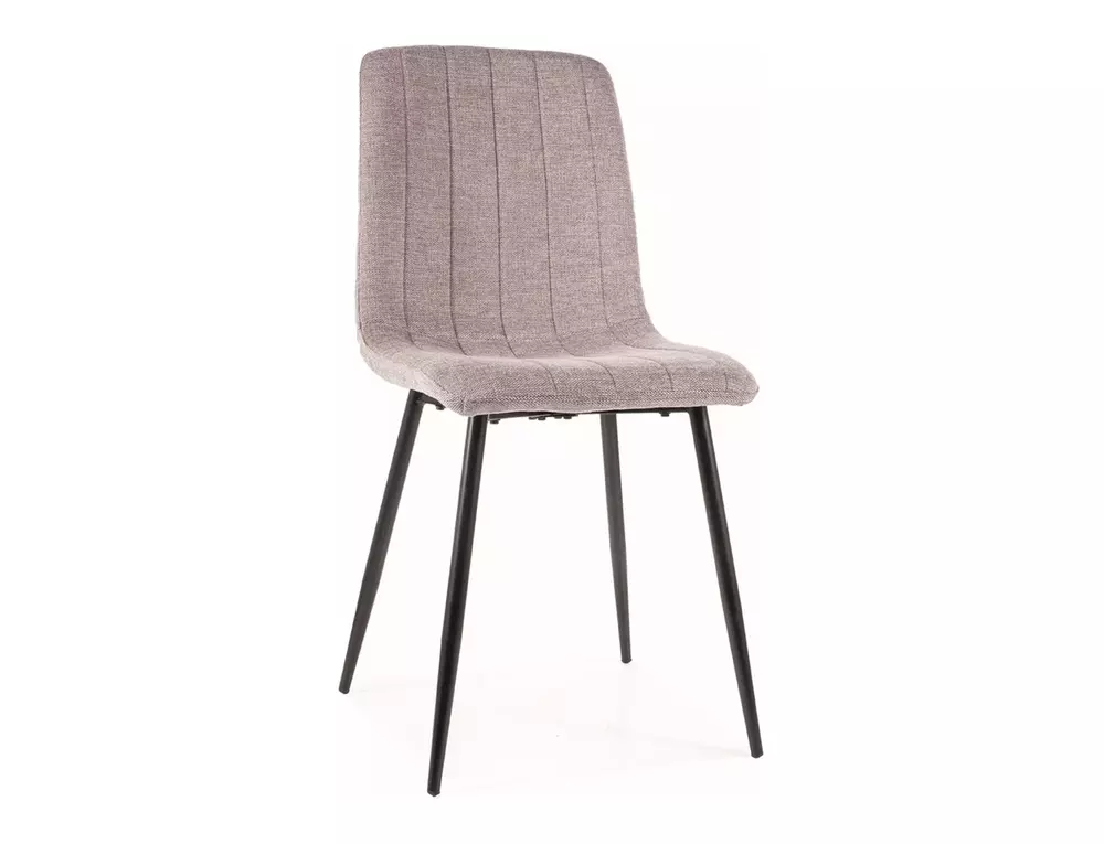 Chaise design Alan en tissu avec pieds en métal noir