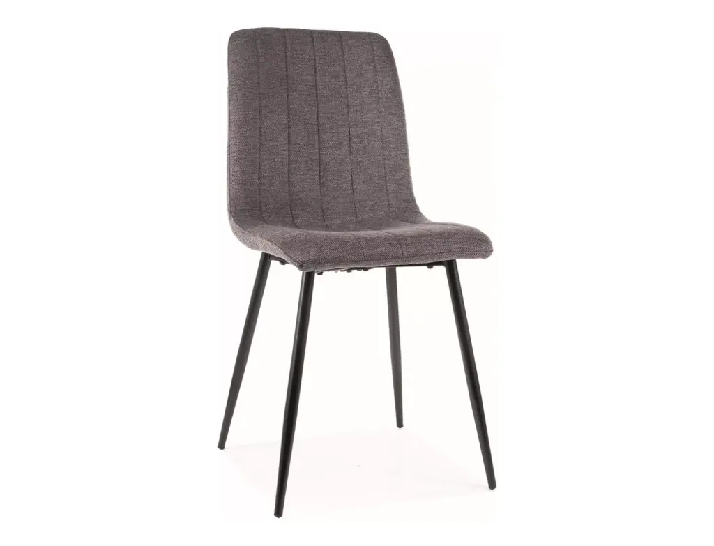 Chaise design Alan en tissu avec pieds en métal noir