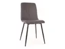 Chaise design Alan en tissu avec pieds en métal noir
