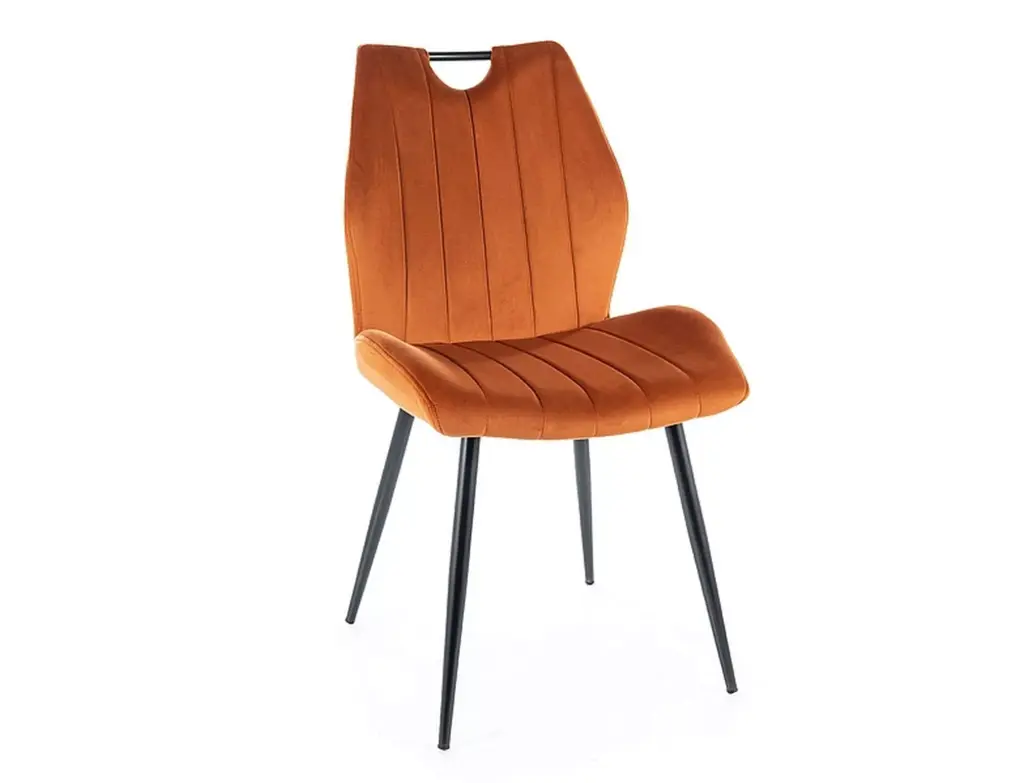 Chaise design Arco en velours avec pieds métal