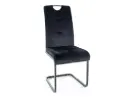 Chaise cantilever Axo en velours et structure en métal noir