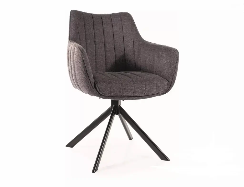 Fauteuil pivotant Azalia en tissu avec piètement métal noir