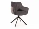 Fauteuil pivotant Azalia en tissu avec piètement métal noir